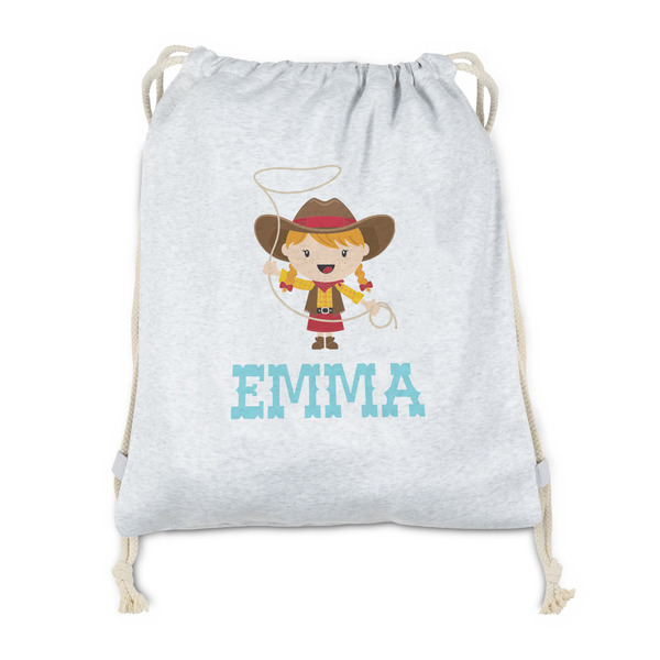 Custom Cowgirl Drawstring Backpack - Sweatshirt Fleece - Double Sided (Personalized)