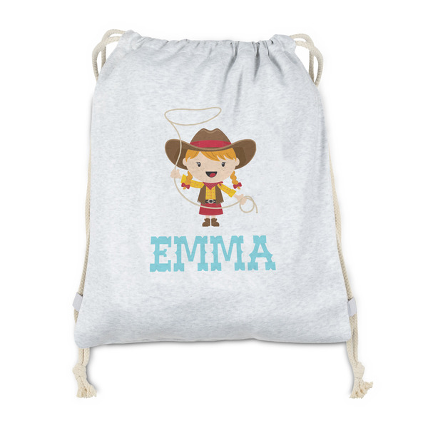 Custom Cowgirl Drawstring Backpack - Sweatshirt Fleece - Double Sided (Personalized)