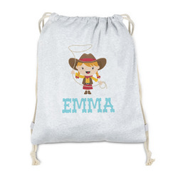 Cowgirl Drawstring Backpack - Sweatshirt Fleece - Single Sided (Personalized)