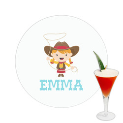 Cowgirl Printed Drink Topper -  2.5" (Personalized)