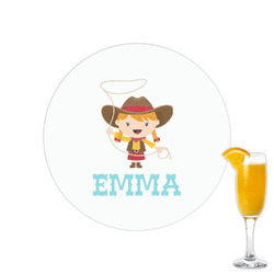Cowgirl Printed Drink Topper - 2.15" (Personalized)