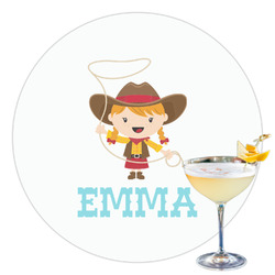 Cowgirl Printed Drink Topper - 3.5" (Personalized)