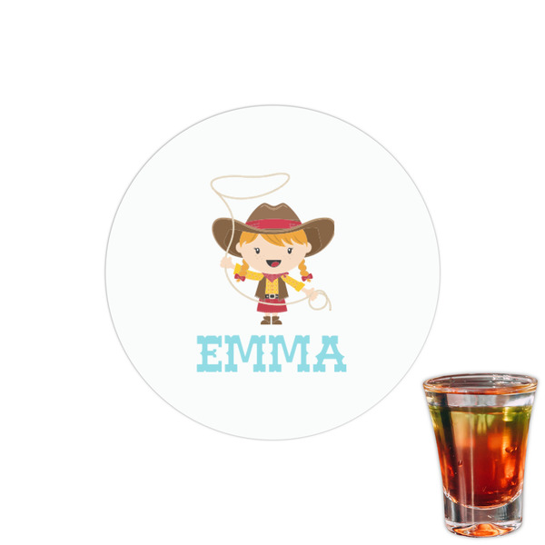 Custom Cowgirl Printed Drink Topper - 1.5" (Personalized)