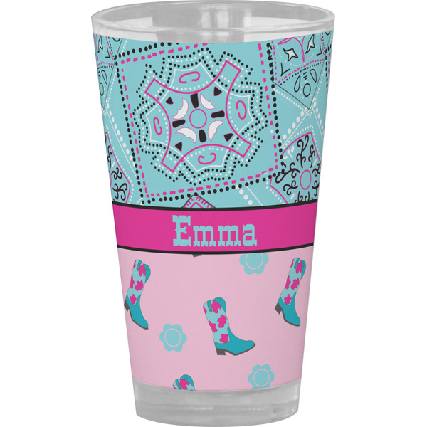 Custom Cowgirl Pint Glass - Full Color (Personalized)