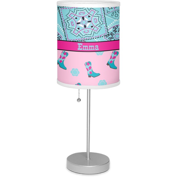 Custom Cowgirl Lamp with Drum Shade (Personalized)