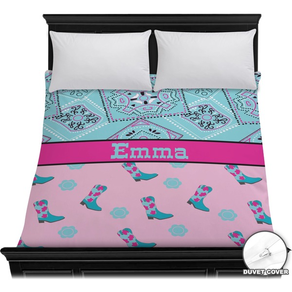 Custom Cowgirl Duvet Cover - Full / Queen (Personalized)