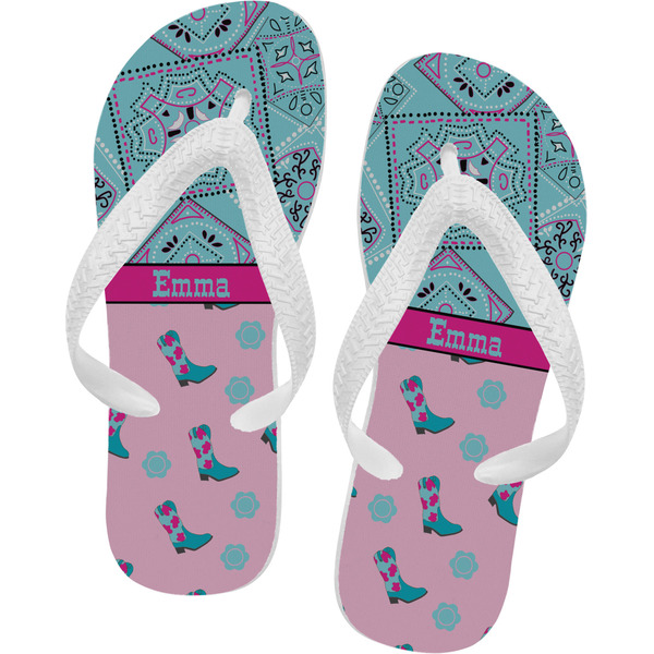 Custom Cowgirl Flip Flops - Small (Personalized)