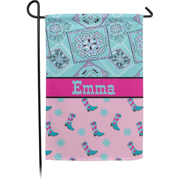 Custom Cowgirl Small Garden Flag - Double Sided w/ Name or Text