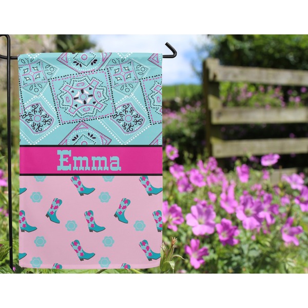 Cowgirl Garden Flag - Outside In Flowers