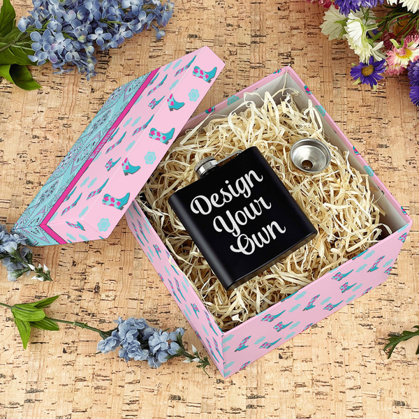 Cowgirl Gift Boxes with Lid - Canvas Wrapped - Large - In Context