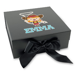 Cowgirl Gift Box with Magnetic Lid - Black (Personalized)