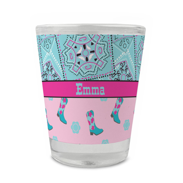 Custom Cowgirl Glass Shot Glass - 1.5 oz - Set of 4 (Personalized)