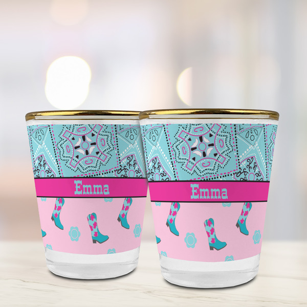 Cowgirl Glass Shot Glass - with gold rim - LIFESTYLE