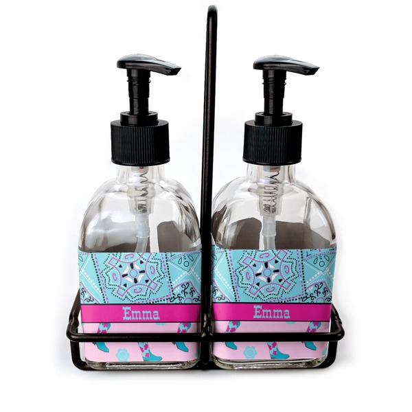 Custom Cowgirl Glass Soap & Lotion Bottle Set (Personalized)
