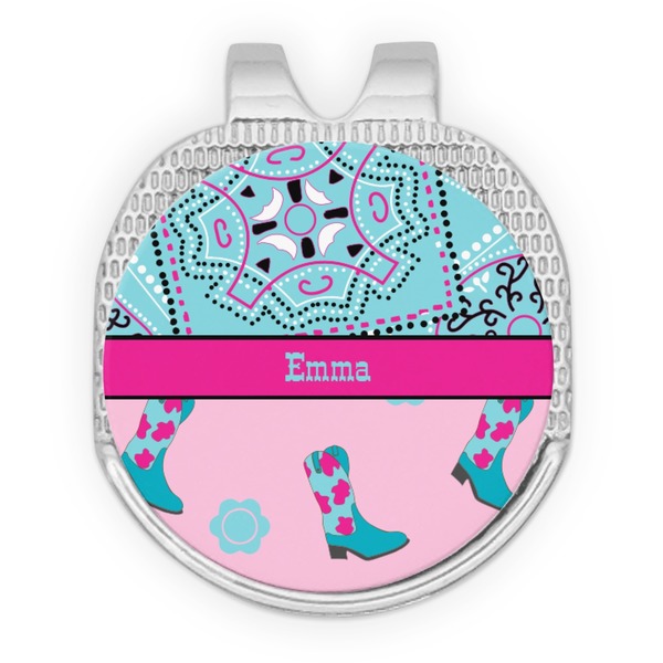 Custom Cowgirl Golf Ball Marker - Hat Clip - Silver