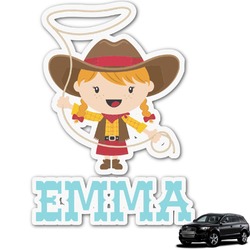 Cowgirl Graphic Car Decal (Personalized)