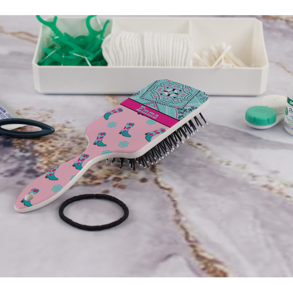 Cowgirl Hair Brush - In Bathroom