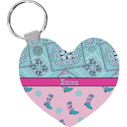 Cowgirl Heart Plastic Keychain w/ Name or Text