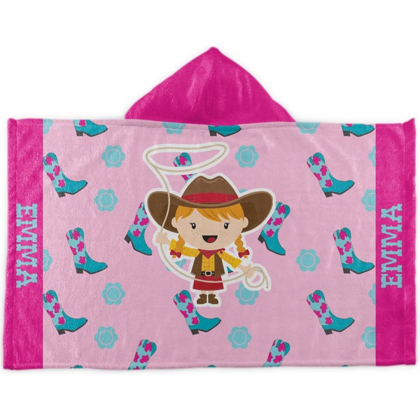 Custom Cowgirl Kids Hooded Towel (Personalized)