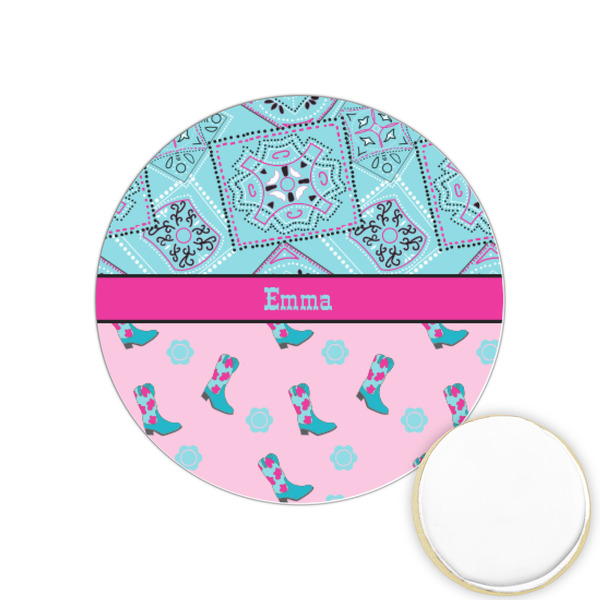 Custom Cowgirl Printed Cookie Topper - 1.25" (Personalized)