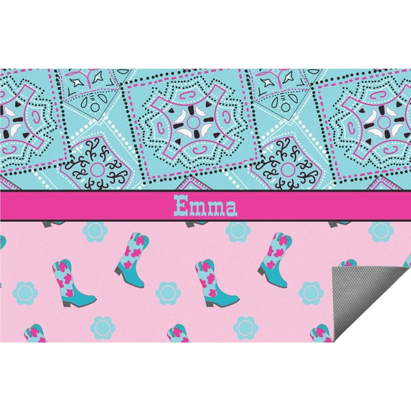 Custom Cowgirl Indoor / Outdoor Rug - 6'x8' w/ Name or Text