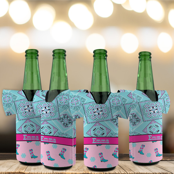 Cowgirl Jersey Bottle Cooler - Set of 4 - LIFESTYLE