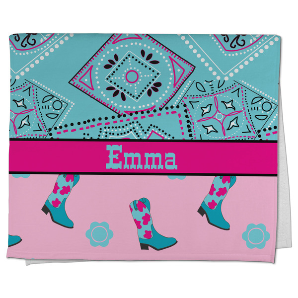 Custom Cowgirl Kitchen Towel - Poly Cotton w/ Name or Text
