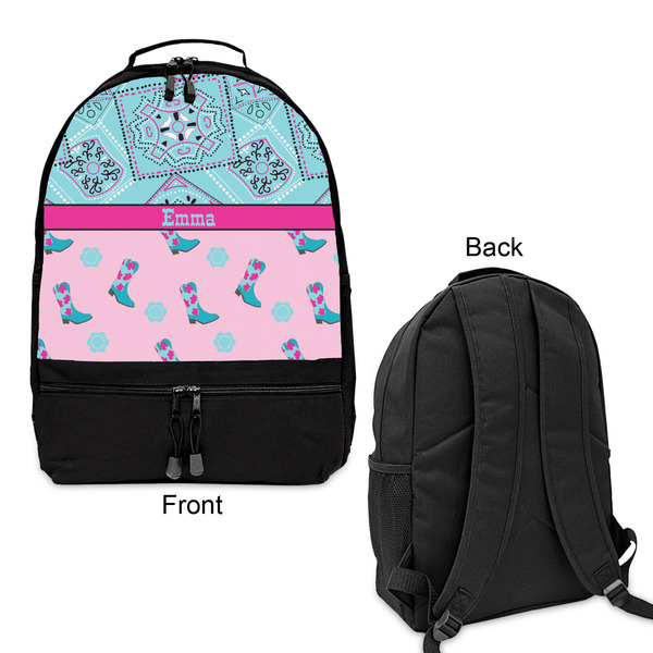 Cowgirl Large Backpack - Black - Front & Back View