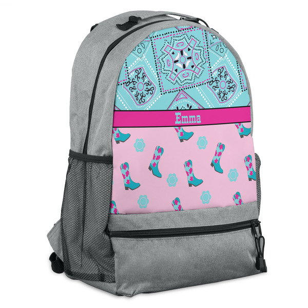 Custom Cowgirl Backpack - Grey (Personalized)