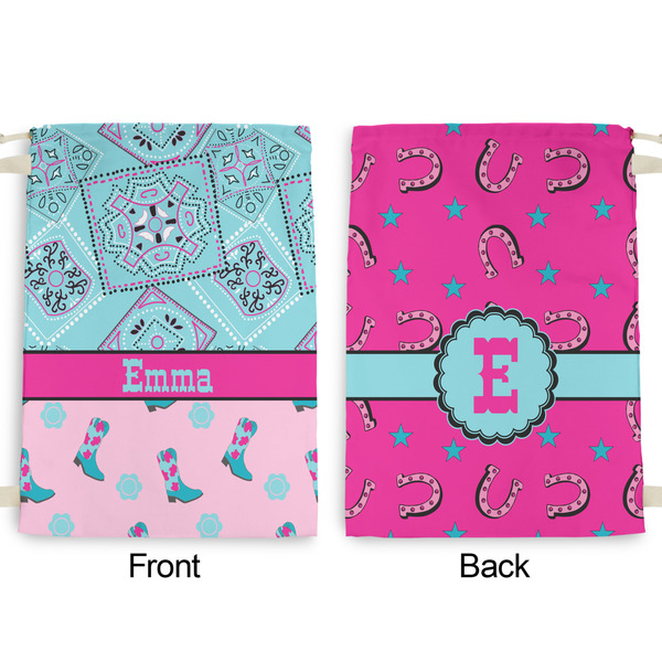 Cowgirl Large Laundry Bag - Front & Back View