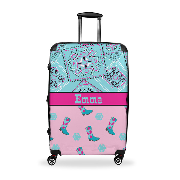 Custom Cowgirl Suitcase - 28" Large - Checked w/ Name or Text