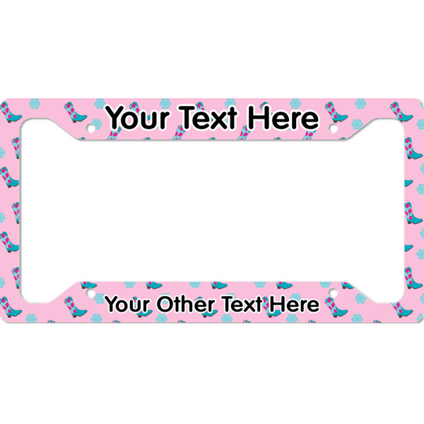 Custom Cowgirl License Plate Frame - Style A (Personalized)