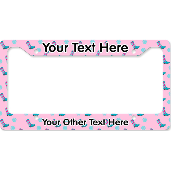 Custom Cowgirl License Plate Frame - Style B (Personalized)