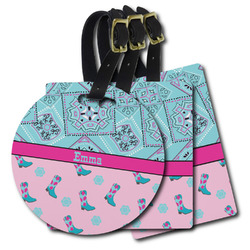 Cowgirl Plastic Luggage Tag (Personalized)