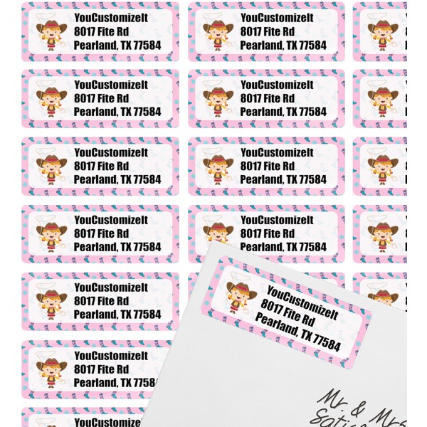 Cowgirl Mailing Label on Envelope - Multiple Labels
