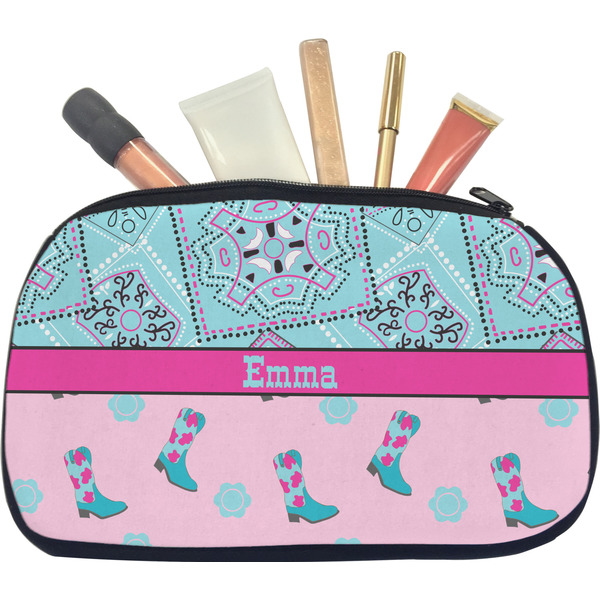 Custom Cowgirl Makeup / Cosmetic Bag - Medium (Personalized)