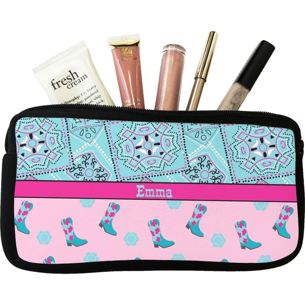 Custom Cowgirl Makeup / Cosmetic Bag - Small (Personalized)