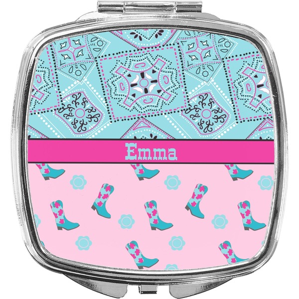 Custom Cowgirl Compact Makeup Mirror (Personalized)