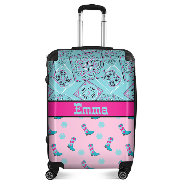 Custom Cowgirl Suitcase - 24" Medium - Checked (Personalized)