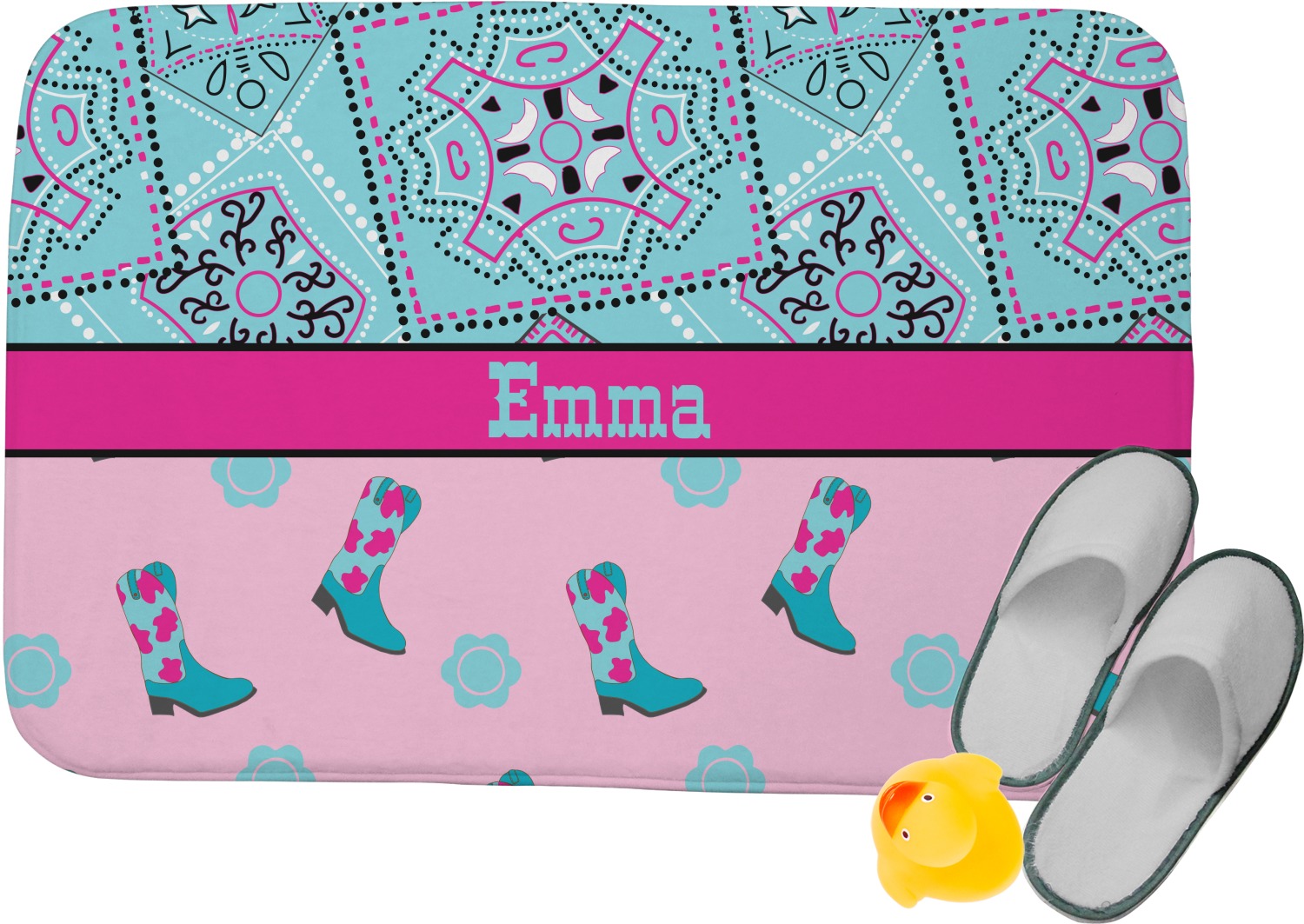 Custom Cowgirl Memory Foam Bath Mat (Personalized) YouCustomizeIt