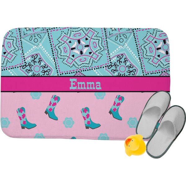 Custom Cowgirl Memory Foam Bath Mat - 24"x17" (Personalized)