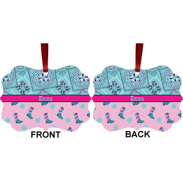 Cowgirl Metal Benilux Ornament - Front and Back (APPROVAL)