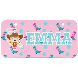 Cowgirl Mini/Bicycle License Plate (2 Holes) (Personalized)