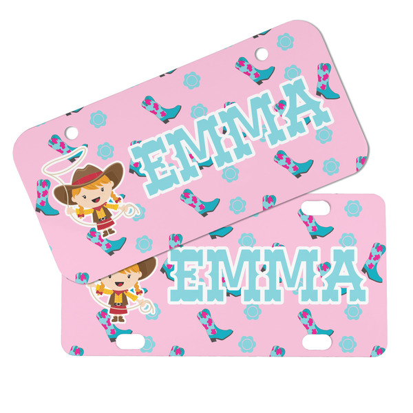 Cowgirl Mini License Plates - MAIN (4 and 2 Holes)