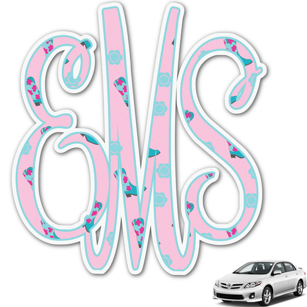Custom Cowgirl Monogram Car Decal (Personalized)