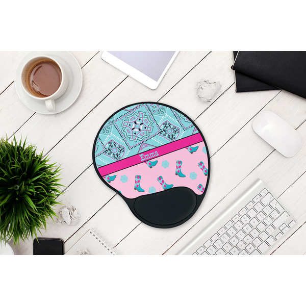 Cowgirl Mouse Pad with Wrist Rest - LIFESYTLE 1