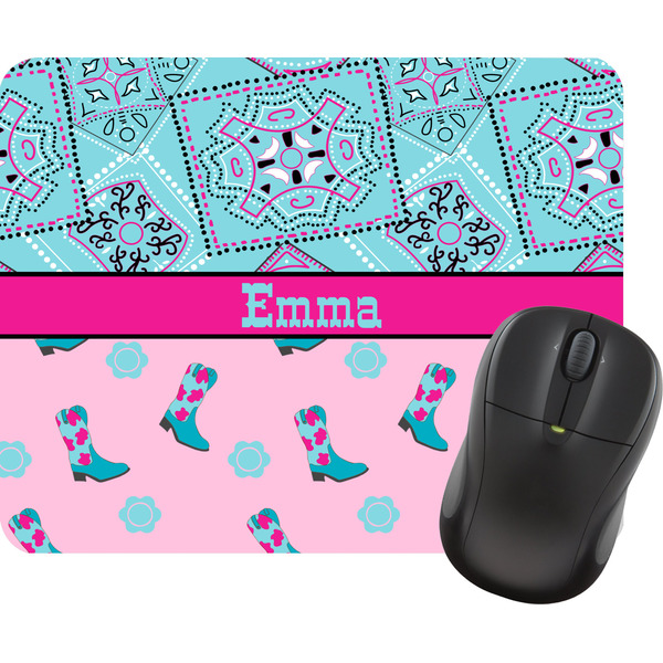 Custom Cowgirl Rectangular Mouse Pad (Personalized)