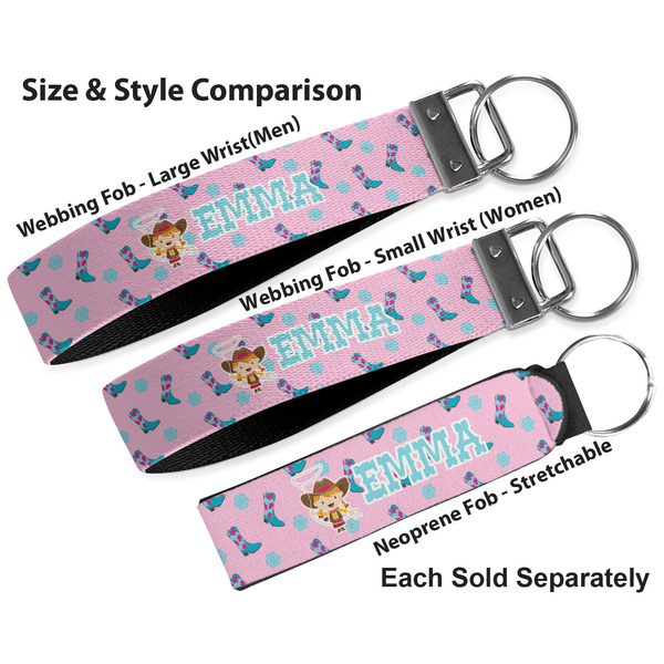 Cowgirl Multiple Key Ring comparison sizes
