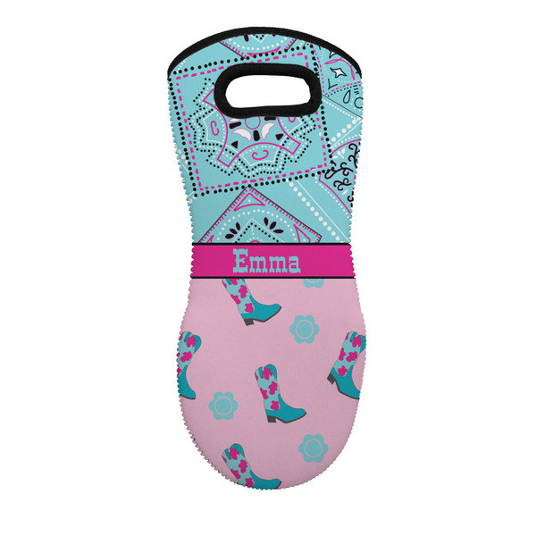 Custom Cowgirl Neoprene Oven Mitt - Single w/ Name or Text