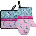 Cowgirl Oven Mitt & Pot Holder Set w/ Name or Text
